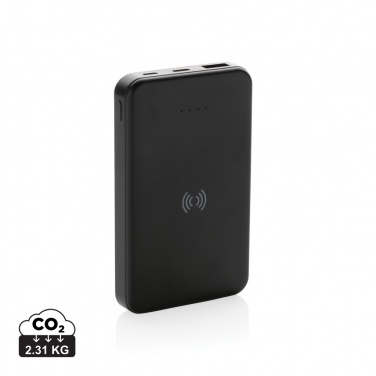 Logo trade promotional items image of: RCS recycled plastic 5.000 mAh 5W wireless powerbank