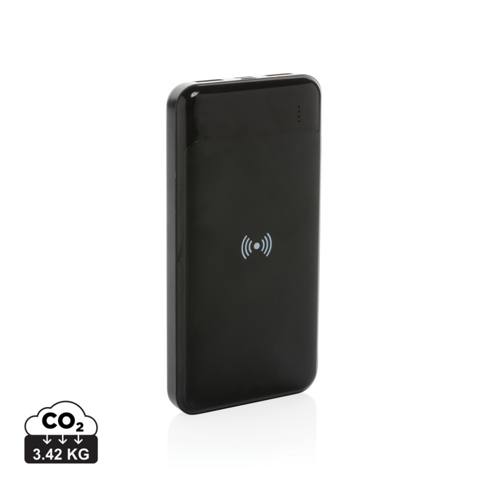 Logo trade promotional giveaway photo of: RCS standard recycled plastic wireless powerbank