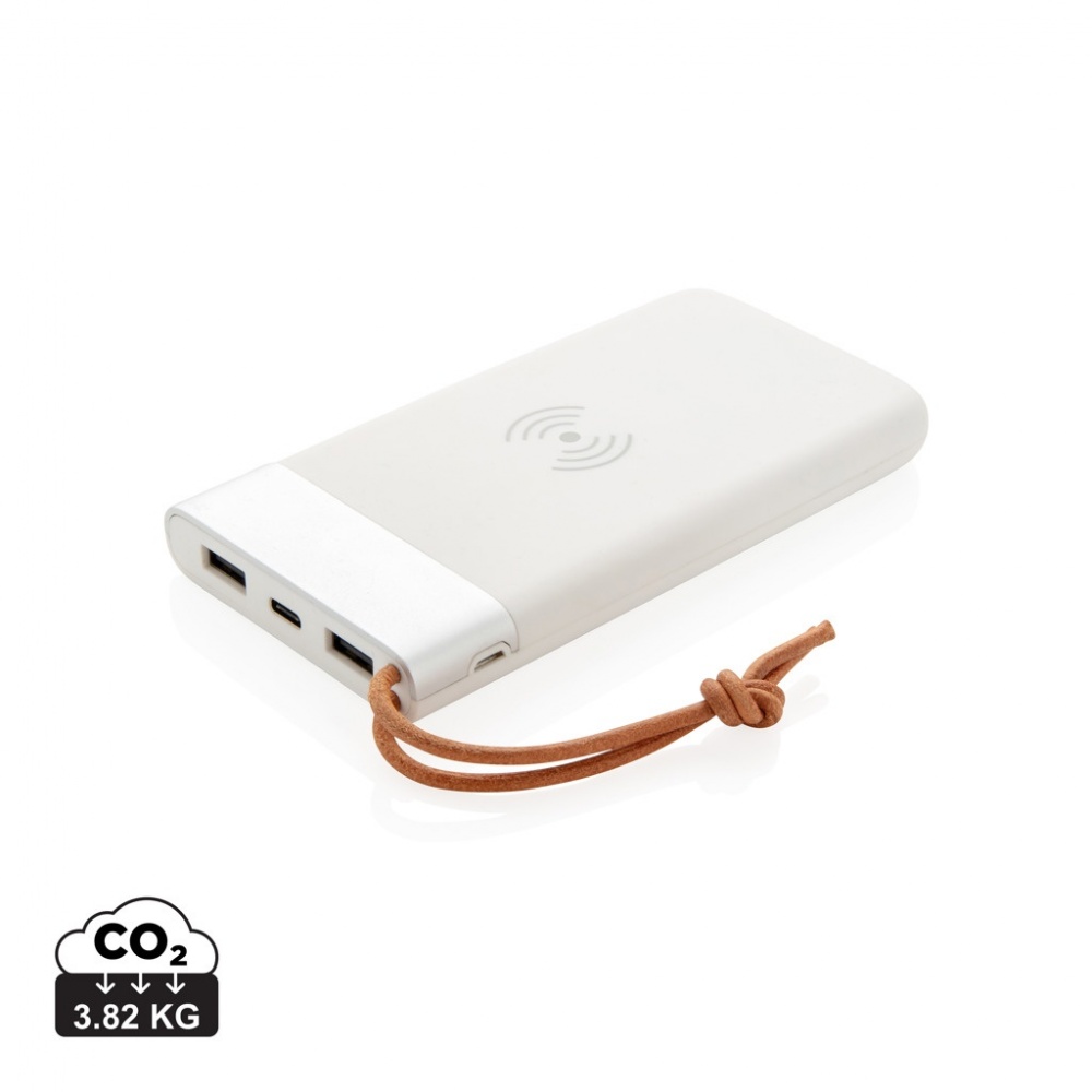 Logo trade promotional items image of: Aria 8.000 mAh 5W wireless charging powerbank