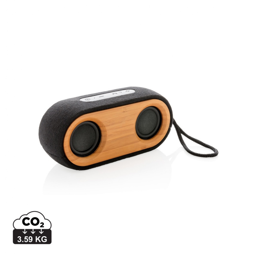 Logo trade promotional items image of: Bamboo X double speaker