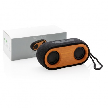 Logo trade promotional giveaways picture of: Bamboo X double speaker