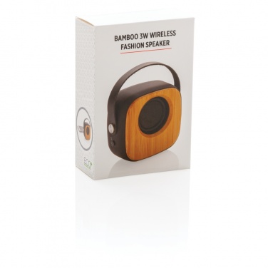 Logo trade promotional gift photo of: Bamboo 3W Wireless Fashion Speaker