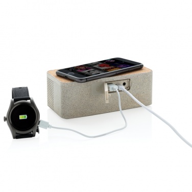 Logotrade business gift image of: Wheatstraw wireless charging speaker