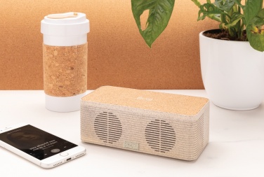 Logo trade promotional gifts image of: Wheatstraw wireless charging speaker