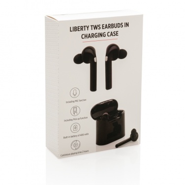 Logo trade promotional gift photo of: Liberty wireless earbuds in charging case