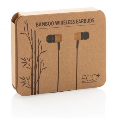 Logotrade advertising product picture of: Bamboo wireless earbuds