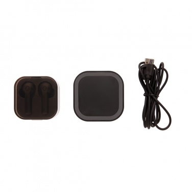 Logo trade promotional merchandise picture of: TWS earbuds in wireless charging case