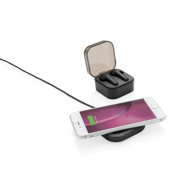 Logo trade corporate gifts image of: TWS earbuds in wireless charging case