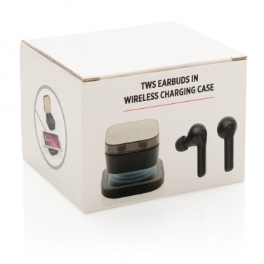 Logo trade promotional gift photo of: TWS earbuds in wireless charging case