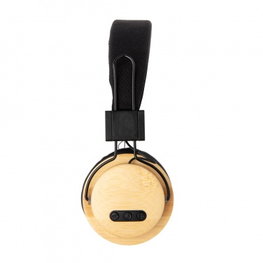 Logo trade corporate gifts image of: Bamboo wireless headphone