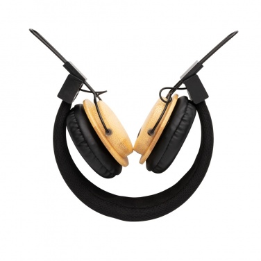 Logo trade promotional gift photo of: Bamboo wireless headphone