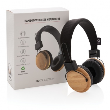 Logotrade promotional items photo of: Bamboo wireless headphone