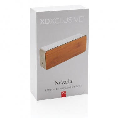 Logo trade advertising products picture of: Nevada Bamboo 3W wireless speaker