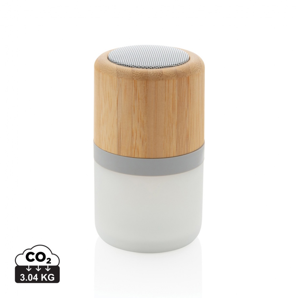 Logo trade promotional merchandise photo of: Bamboo colour changing 3W speaker light