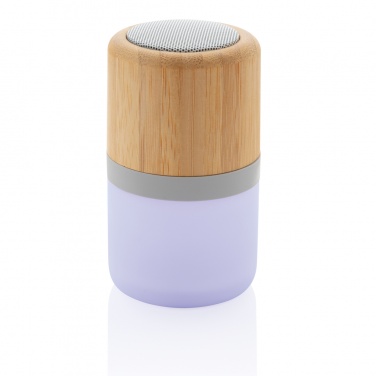 Logo trade business gift photo of: Bamboo colour changing 3W speaker light