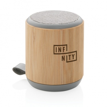 Logo trade promotional products image of: Bamboo and fabric 3W wireless speaker