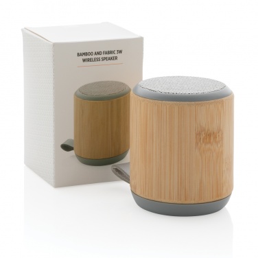 Logotrade business gift image of: Bamboo and fabric 3W wireless speaker