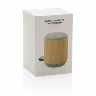 Logotrade advertising products photo of: Bamboo and fabric 3W wireless speaker