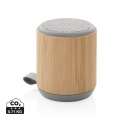 Bamboo and fabric 3W wireless speaker, brown