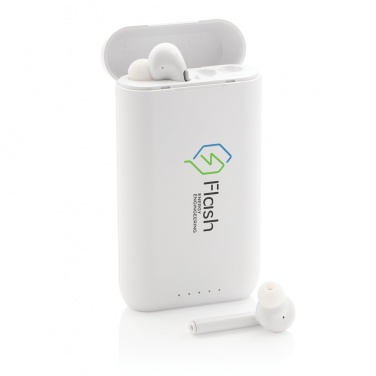 Logo trade promotional merchandise picture of: Liberty TWS earbuds with 5.000 mAh powerbank