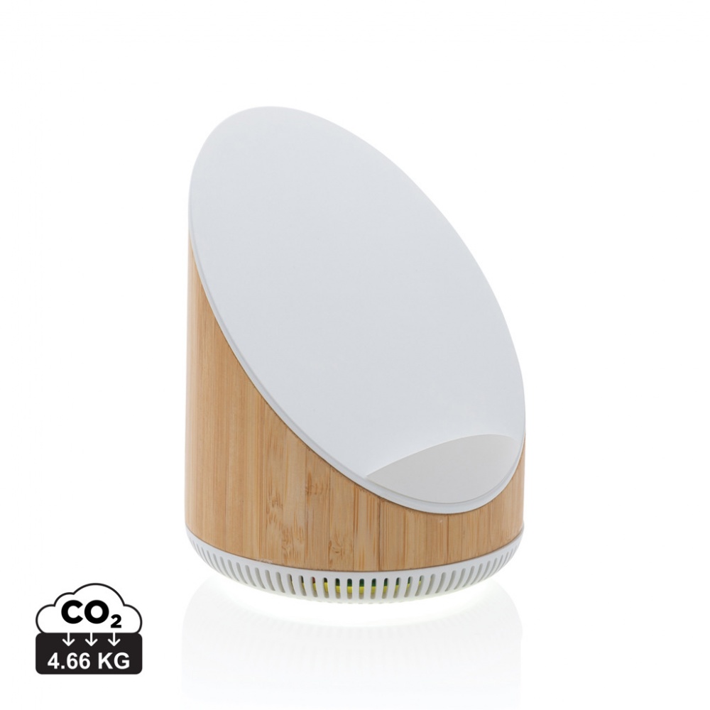 Logo trade promotional products picture of: Ovate bamboo 5W speaker with 15W wireless charger