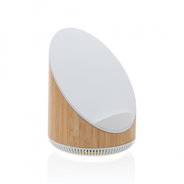 Logo trade promotional products image of: Ovate bamboo 5W speaker with 15W wireless charger