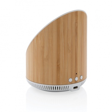 Logo trade advertising products picture of: Ovate bamboo 5W speaker with 15W wireless charger