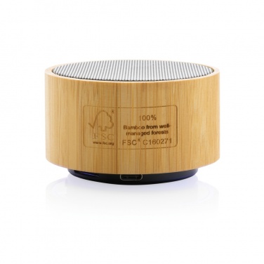 Logotrade business gift image of: RCS recycled plastic and bamboo 3W wireless speaker