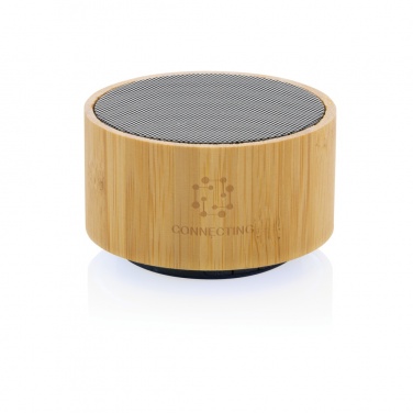 Logo trade corporate gifts image of: RCS recycled plastic and bamboo 3W wireless speaker