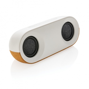 Logo trade promotional merchandise photo of: Oregon RCS recycled plastic and cork 10W speaker