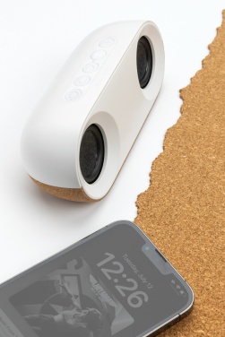 Logo trade promotional merchandise photo of: Oregon RCS recycled plastic and cork 10W speaker