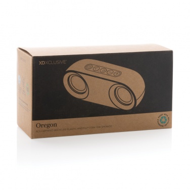 Logo trade promotional giveaways image of: Oregon RCS recycled plastic and cork 10W speaker