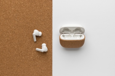 Logo trade promotional gifts picture of: Oregon RCS recycled plastic and cork TWS earbuds