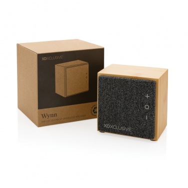 Logo trade corporate gifts picture of: Wynn 5W bamboo wireless speaker