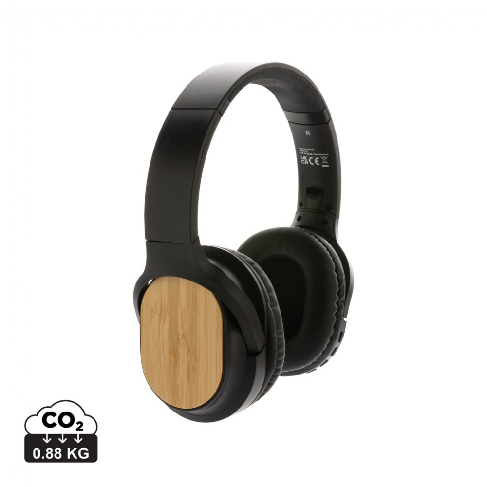 Logo trade promotional giveaway photo of: RCS and bamboo Elite Foldable wireless headphone