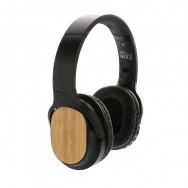 Logotrade promotional gift image of: RCS and bamboo Elite Foldable wireless headphone