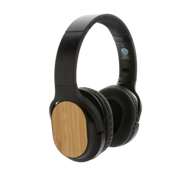 Logotrade promotional gift image of: RCS and bamboo Elite Foldable wireless headphone