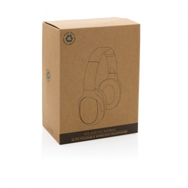 Logotrade promotional product picture of: RCS and bamboo Elite Foldable wireless headphone