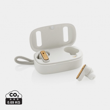 Logo trade advertising product photo of: RCS recycled plastic & bamboo TWS earbuds