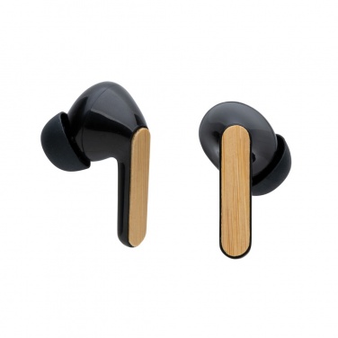 Logotrade promotional item picture of: Bamboo TWS earbuds with RCS recycled plastic