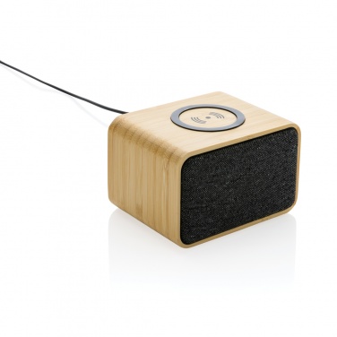 Logo trade advertising product photo of: RCS Rplastic 3W speaker with bamboo 5W wireless