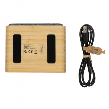 Logo trade promotional products picture of: RCS Rplastic 3W speaker with bamboo 5W wireless