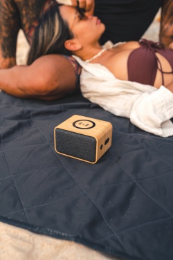 Logotrade promotional gift picture of: RCS Rplastic 3W speaker with bamboo 5W wireless