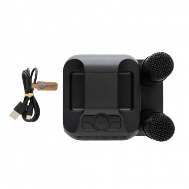 Logo trade promotional products image of: Singvibe RCS recycled plastic karaoke set with double mic