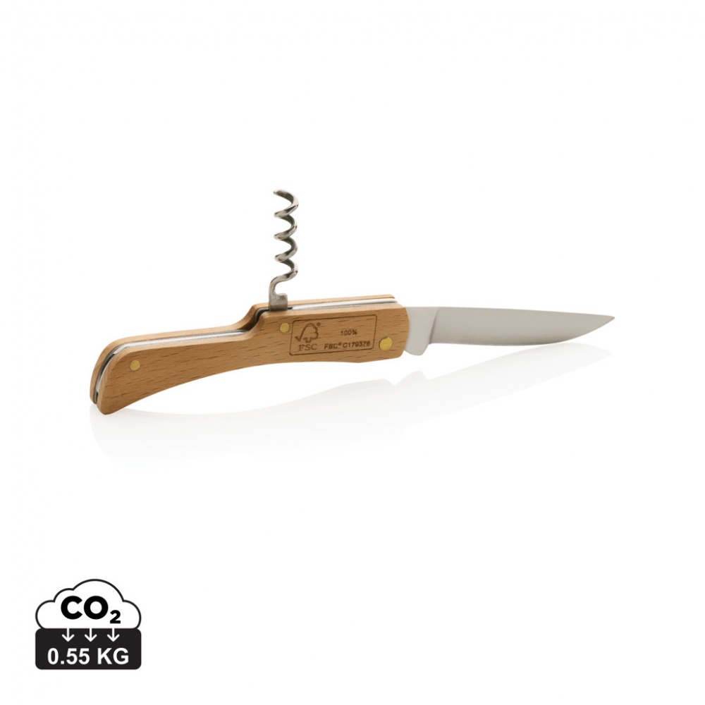 Logo trade advertising product photo of: Wooden knife with bottle opener