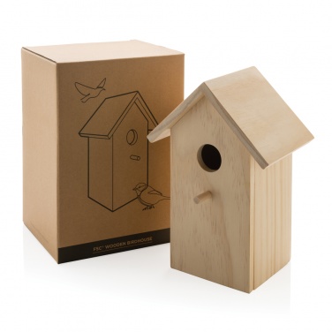 Logo trade promotional giveaway photo of: Wooden birdhouse