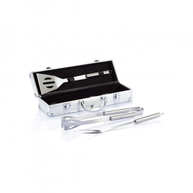 Logo trade advertising products image of: 3 pcs barbecue set in aluminium box