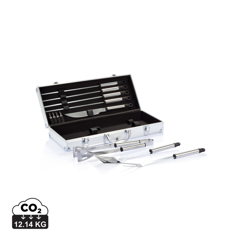 Logotrade corporate gift picture of: 12 pcs barbecue set in aluminium box