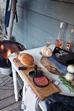 Logo trade business gift photo of: BBQ set with hamburger press and brush