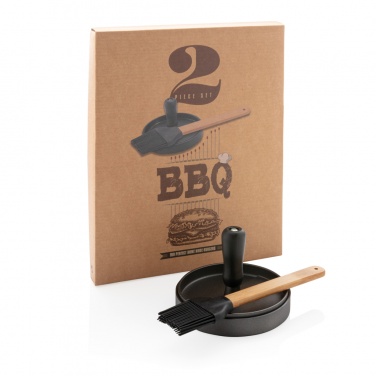 Logotrade promotional product image of: BBQ set with hamburger press and brush